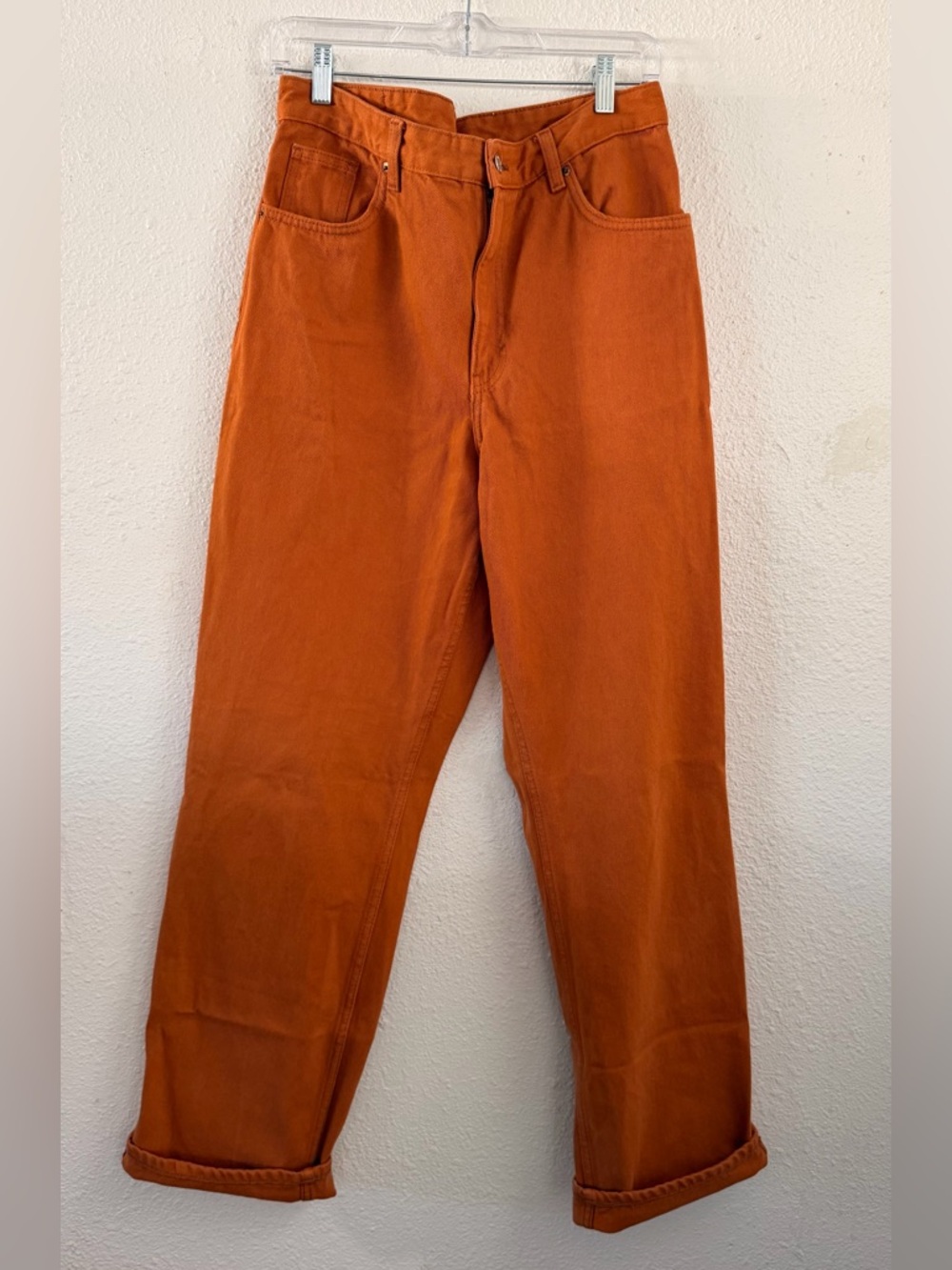 Rust Orange Straight Jeans
